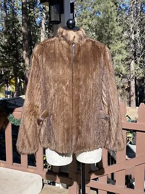 Vintage Women’s Mink Brown Jacket Coat Custom Made Size 10 • $100