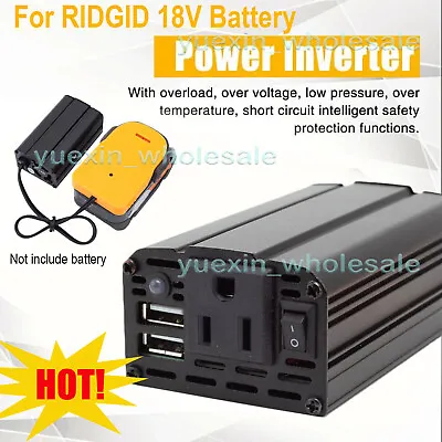 Power Inverter For Ridgid Battery DC 18V To 110V AC Converter Portable Camping • $39.59