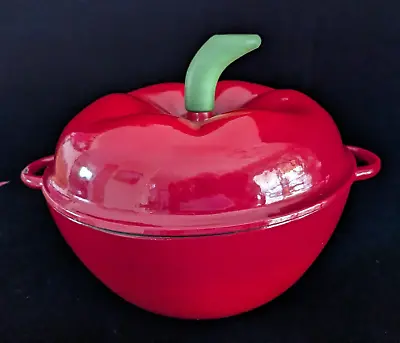 Technique Red Enameled Cast Iron Tomato Shaped Lidded Dutch Oven 2 Quarts • $19.99