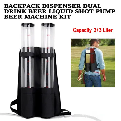 3+3Liter Dual Beer Liquid Drink Backpack Pump Dispenser For Wine Soda Soft Drink • $42.75