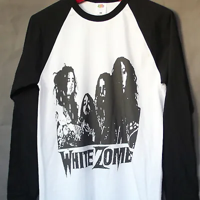 White Zombie Rock Metal Long Sleeve Baseball T-shirt Unisex S-3XL • £18.99