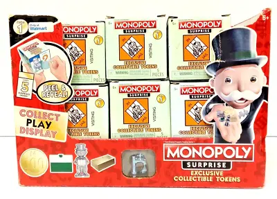Lot Of 6 Monopoly Surprise Series 1 Exclusive Collectible Tokens & Display • $23.99