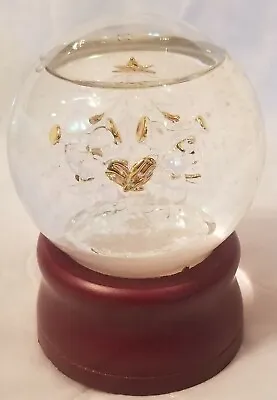 Christmas Musical Water Snow Globe Angels Blowing Horns  Tree Clear And Gold • $15