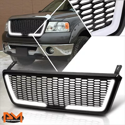 For 04-08 Ford F150 Honeycomb Mesh ABS Front Bumper Grille Frame W/LED Light Bar • $110.89
