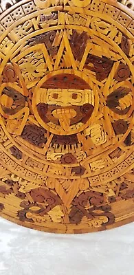 Aztec Calendar  - Hand Made Wood Art. - Beautiful Workmanship. • $39.50