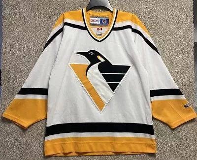 Vintage CCM NHL Mens Pittsburgh Penguins Mario Lemieux Hockey Jersey Size Medium • $100