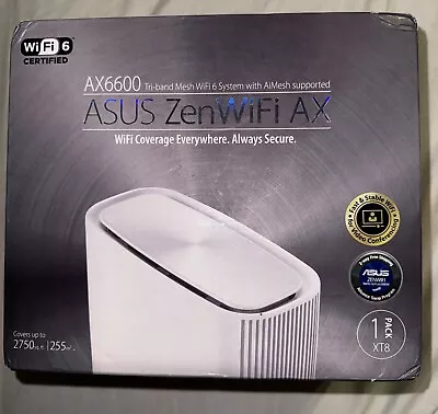 ASUS ZenWiFi XT8 AX6600 Tri-Band WiFi 6 AiMesh System Router (1-pack) - White • $169.95