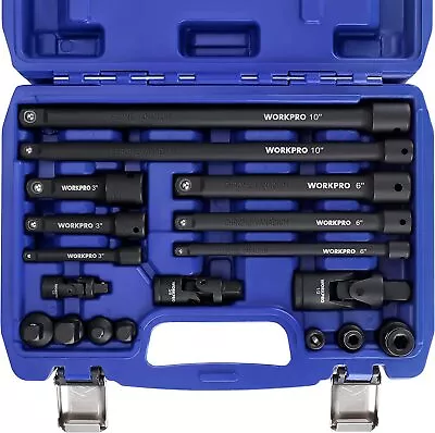 WORKPRO 18-PCS Drive Tool Accessory Set 1/4 &3/8 &1/2  Socket Adapter Extensions • $38.49