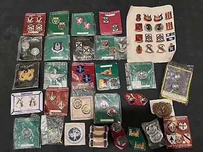 LOT US MILITARY INSIGNIA PINS BUTTONS BADES Original Military • $130