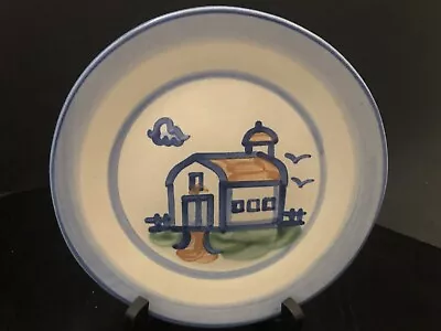 M.A. Hadley Pottery Hand Painted Folk Art Country 7 5/8  BARN SALAD PLATE • $27.99