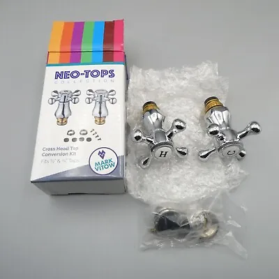 Neo Tops Tap Cross Head Conversion Chrome Kit Fits 1/2  And 3/4  FAST FREE POST • £18.99