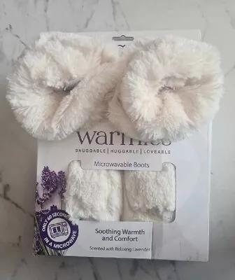 Warmies Fully Heatable Wellness Slippers Microwavable Boots Cream Lavender Scent • £20