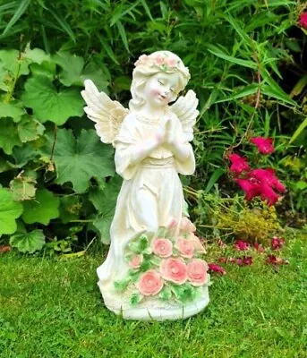 Solar Garden Ornament Cherub Home Decor Fairy Angel Figurine Statue Indoor Outdo • £10.95