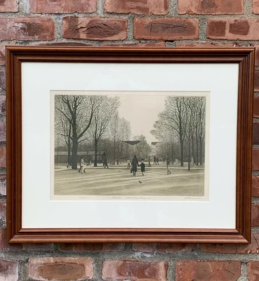 $262.50 • Buy New York Pennsylvania Artist Harold Altman Signed Color Etching Allée Luxembourg