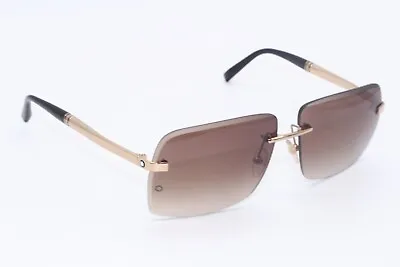 New Mont Blanc Mb 132s 772 Gold Black Gradient Authentic Frames Sunglasses 61-13 • $175