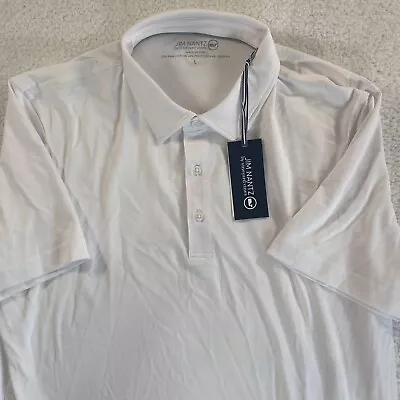 NWT Vineyard Vines Jim Nantz Polo Mens L White Pima Cotton Short Sleeve Shirt • $44.95