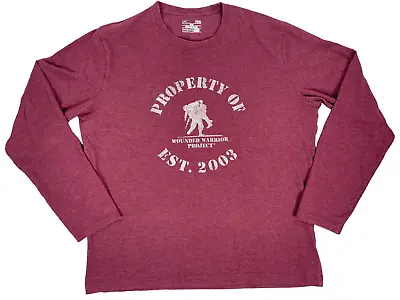 Under Armour T-Shirt Mens L Maroon Casual Wounded Warrior Project Long Sleeve • $19.97