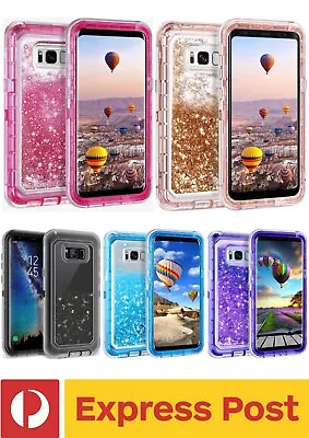 Samsung Galaxy S8+ Plus ShockProof Sparkle Bling Liquid Glitter Protection Case • $12.60