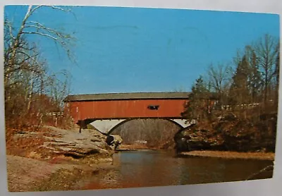 Postcard Narrows Covered Bridge  Parke County Indiana No.37 • $1.89