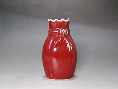 CH0643 Chinese Handwork Red Glaze Porcelain Vases Monochrome Glaze Kangxi  Mark • $98
