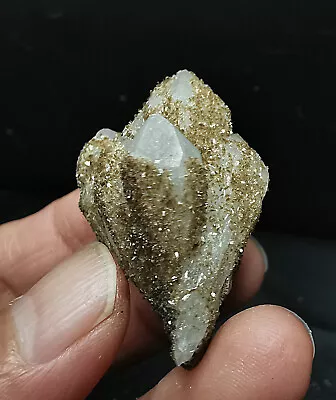 29g Natural Clear Aureate Mica White Quartz Crystal Cluster Mineral Specimen • $1.75