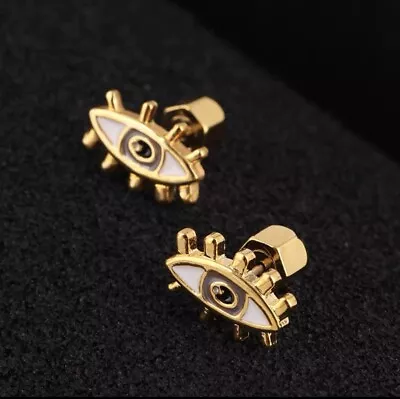 New MARC JACOBS Metal Eye Stud Earrings Free Shipping Gold • $26.50