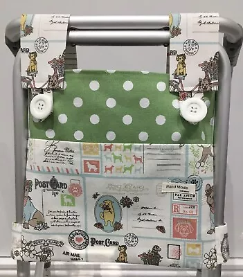 Walking/zimmer Frame Bag. Cotton Canvas. Lined. Postmans Friend/ Green Spot. • £9.50