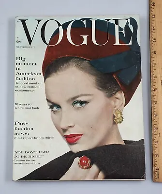 Vintage Vogue Magazine September 1 1960 New Suit American Fashion • $29.99