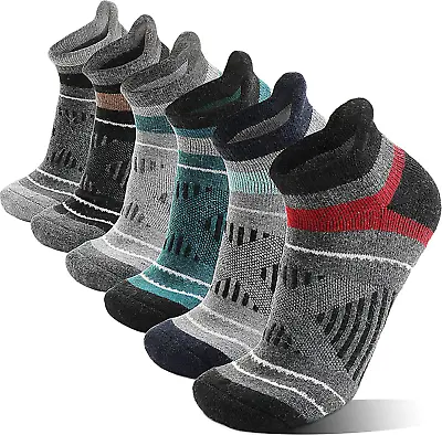 6 Pairs Merino Wool Ankle Hiking Running Socks Compression Support Thick Cushion • $36.02