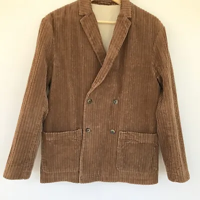 $23.02 • Buy Zara Brown Jumbo Corduroy Jacket Medium 2 Big Pockets Fully Lined Blazer Cotton