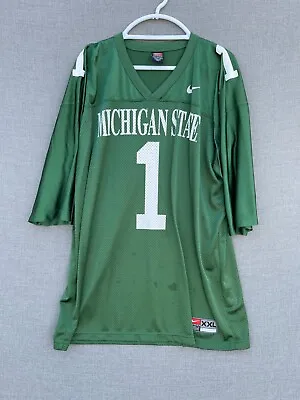 Nike Team Michigan State Jersey Adult XXL Green Football Spartans MSU FLAWS • $18.44