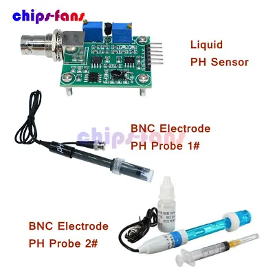 £11.23 • Buy PH Electrode Probe BNC For Arduino + Liquid PH0-14 Value Detect Sensor Module