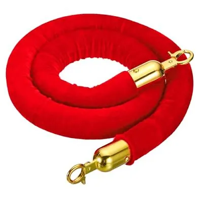 3 Feet Red Velvet Stanchion Rope Crowd Control Barrier Rope With Snap Hooks • $21.91
