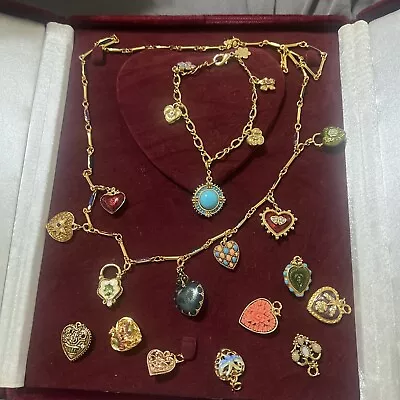 $99 • Buy Joan Rivers Hearts And Flowers Necklace Original Velvet Box