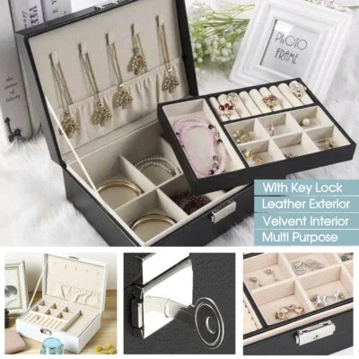 Velvet Ring Earring Jewelry Display Organizer Box Tray Holder Storage Case Box • $15.99