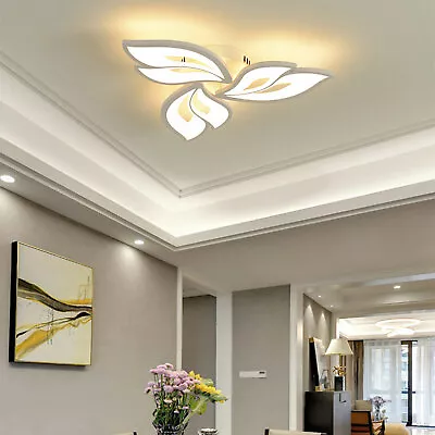 Modern LED Leaf Shape Chandelier Ceiling Light For Living Room Bedroom • £31.81