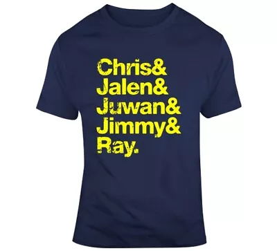 Fab Five Names College Basketball Fan Distressed T Shirt • $21.99