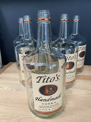 Empty Tito's Vodka Bottles 1.75 Liter Jug Lot Of 6 Party Centerpiece Spirits • $36
