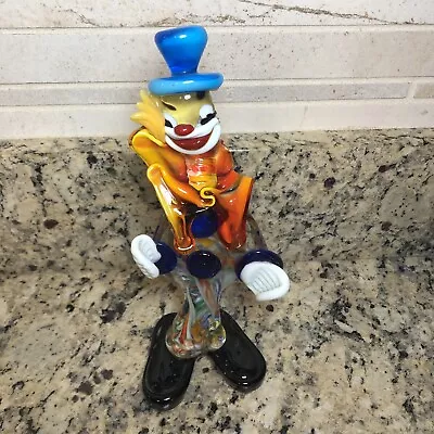 VTG Murano Clown Jester Hand Blown Glass Figurine Colorful DAMAGED READ DETAILS • $14.99