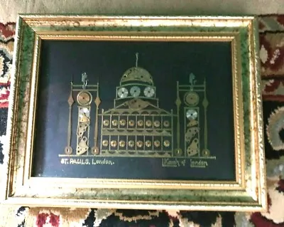 L Kersh Of London Horological Collage -- St. Pauls Of London -- Framed 5  X 6.5  • $149