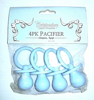 4 Pack Baby Pacifiers For Baby Shower Favors Blue Boy Decorations Or Cake Decor • $5