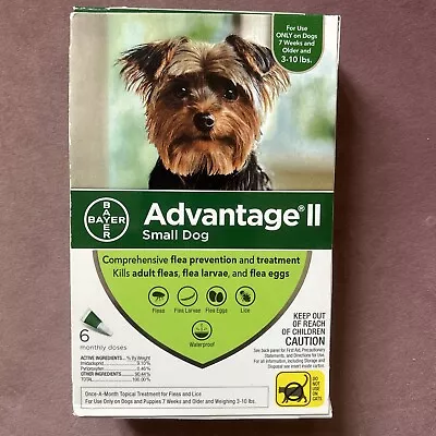 K9 Advantage II Flea And Tick Prevention For Small Dogs (4-10 Pounds) 6 Pack • $53