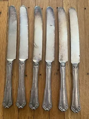 Vintage 1835 R Wallace Laurel Dinner Knife Silverplate Flatware Set Of 6 • $12.99