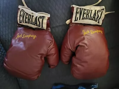 Jack Dempsey Boxing Gloves With Factory Printed Autograph Everlast Youth Vintage • $55.55