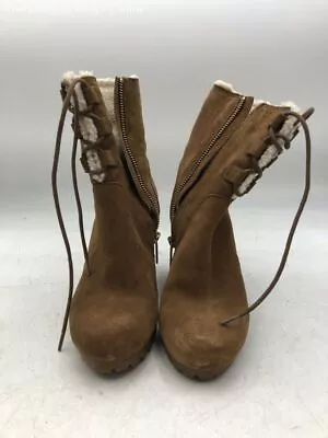 Michael Kors Womens Rory Brown Suede Round Toe Wedge Heel Winter Boots Size 6.5 • $7.99