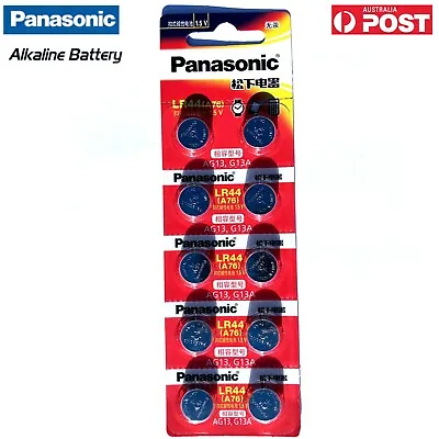 Genuine Panasonic LR44 AG13/A76 Cell Button Alkaline Battery 1.5V 2X/4X/20X-100X • $3.20