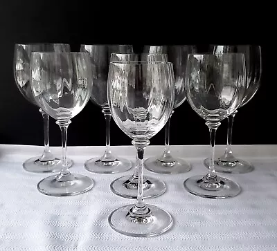 Vintage Set Of Eight Mikasa Stephanie Crystal Wine / Water / Aperitif Glasses • $195