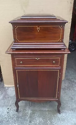 15 1/2  Regina Mahogany Double Comb Disc Music Box With Matching Cabinet • $4850