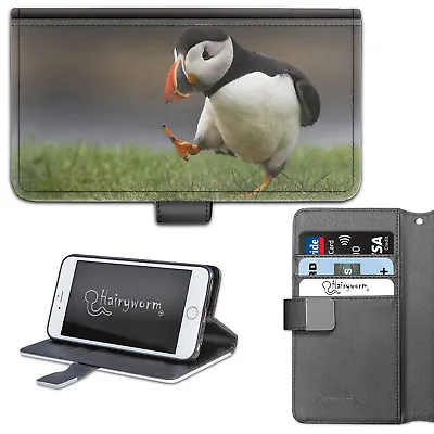 Puffin Bird Printed PU Leather Wallet Phone Case;Flip Phone Case;Cover • £14.99