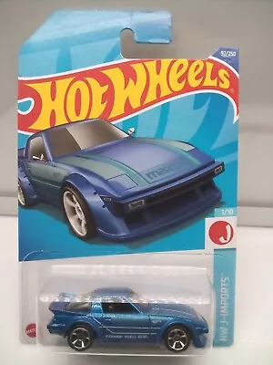 Hot Wheels Mainline J Imports / Mazda RX7 - Blue - Model Car X1 • $24.72